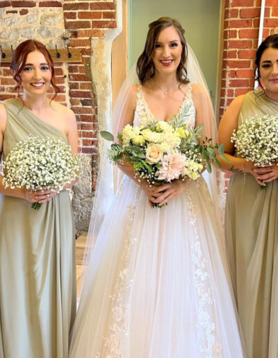Bridesmaids and brides dresses